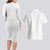 Niue White Sunday Couples Matching Long Sleeve Bodycon Dress and Hawaiian Shirt Hiapo Tribal Art Tattoos - Polynesian Pride