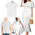 Niue White Sunday Family Matching Mermaid Dress and Hawaiian Shirt Hiapo Tribal Art Tattoos - Polynesian Pride