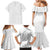 Niue White Sunday Family Matching Mermaid Dress and Hawaiian Shirt Hiapo Tribal Art Tattoos - Polynesian Pride