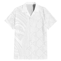 Niue White Sunday Family Matching Mermaid Dress and Hawaiian Shirt Hiapo Tribal Art Tattoos - Polynesian Pride