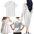 Niue White Sunday Family Matching Off The Shoulder Long Sleeve Dress and Hawaiian Shirt Hiapo Tribal Art Tattoos - Polynesian Pride