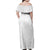Niue White Sunday Family Matching Off Shoulder Maxi Dress and Hawaiian Shirt Hiapo Tribal Art Tattoos - Polynesian Pride