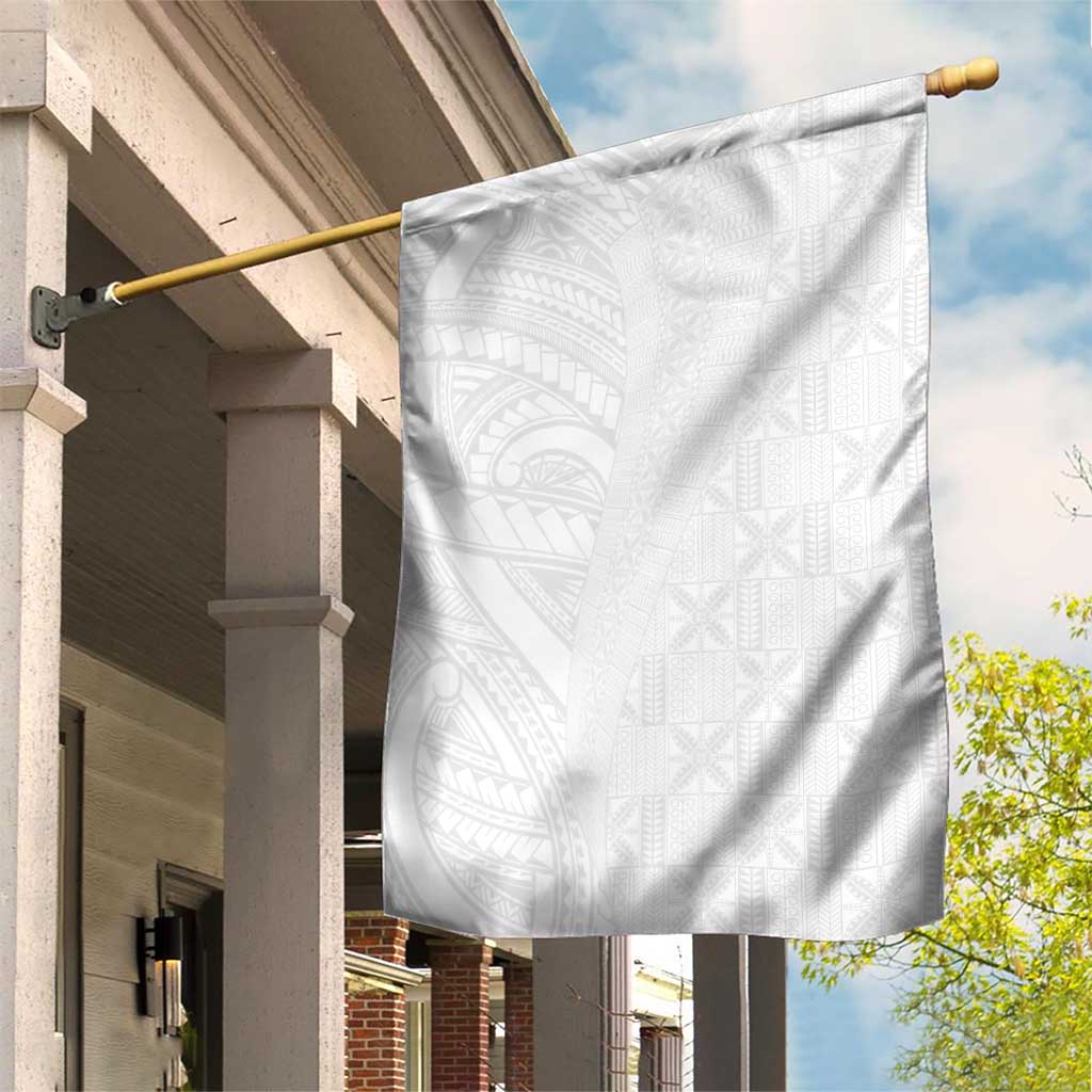 Niue White Sunday Garden Flag Hiapo Tribal Art Tattoos - Polynesian Pride