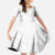 Niue White Sunday Kid Short Sleeve Dress Hiapo Tribal Art Tattoos - Polynesian Pride