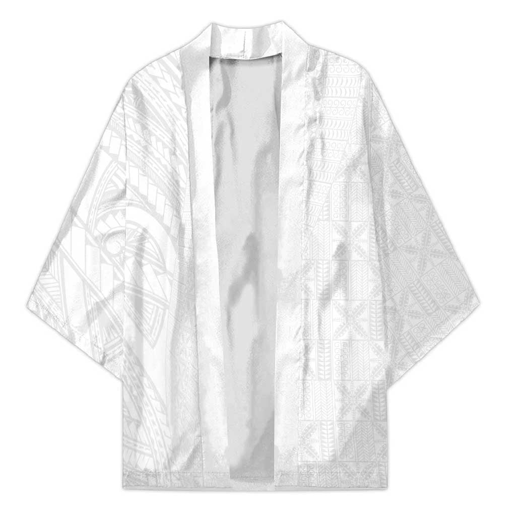 Niue White Sunday Kimono Hiapo Tribal Art Tattoos - Polynesian Pride