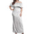 Niue White Sunday Off Shoulder Maxi Dress Hiapo Tribal Art Tattoos - Polynesian Pride