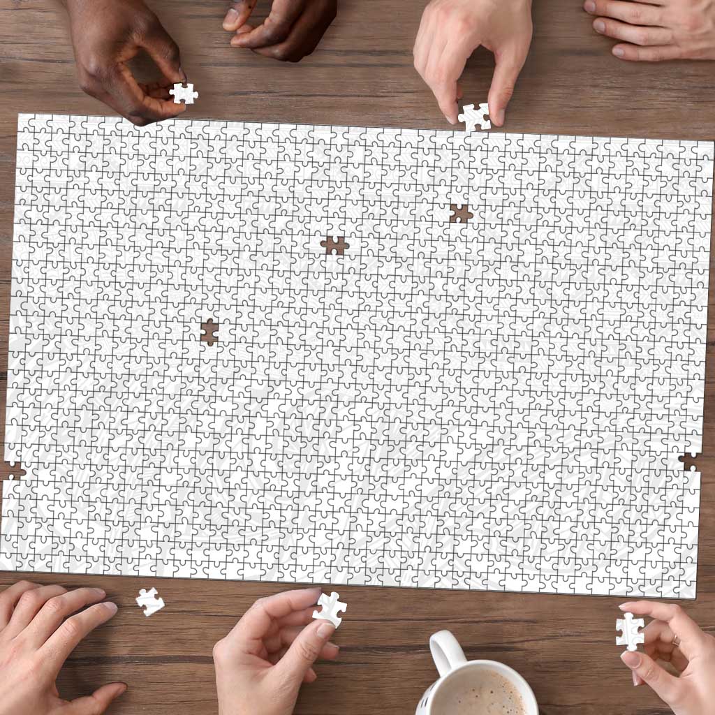 Niue White Sunday Puzzle Hiapo Tribal Art Tattoos - Polynesian Pride