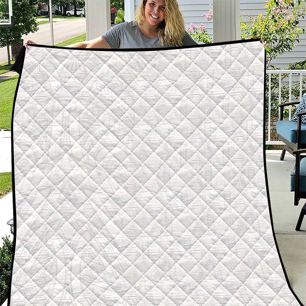 Niue White Sunday Quilt Hiapo Tribal Art Tattoos - Polynesian Pride