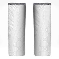 Niue White Sunday Skinny Tumbler Hiapo Tribal Art Tattoos - Polynesian Pride