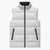 Niue White Sunday Sleeveless Puffer Jacket Hiapo Tribal Art Tattoos - Polynesian Pride
