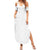 Niue White Sunday Summer Maxi Dress Hiapo Tribal Art Tattoos - Polynesian Pride