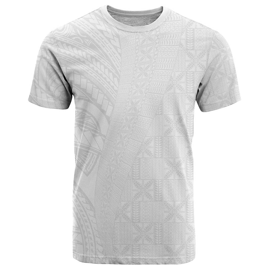 Niue White Sunday T Shirt Hiapo Tribal Art Tattoos - Polynesian Pride