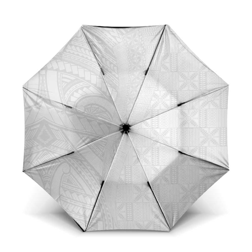 Niue White Sunday Umbrella Hiapo Tribal Art Tattoos - Polynesian Pride