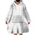Niue White Sunday Wearable Blanket Hoodie Hiapo Tribal Art Tattoos - Polynesian Pride
