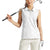 Niue White Sunday Women Sleeveless Polo Shirt Hiapo Tribal Art Tattoos - Polynesian Pride