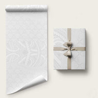 Niue White Sunday Wrapping Paper Hiapo Tribal Art Tattoos LT03 58" × 23" White - Polynesian Pride