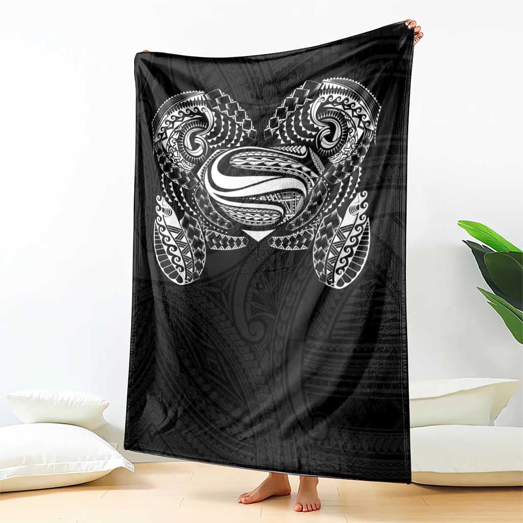 Super Samoan Traditional Tribal Art Tattoos Blanket Black Color - Polynesian Pride