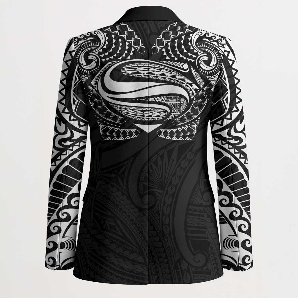 Super Samoan Traditional Tribal Art Tattoos Blazer Black Color - Polynesian Pride