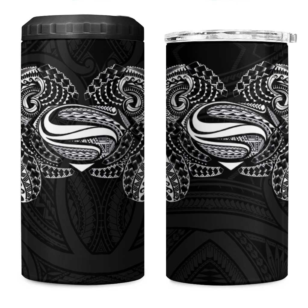 Super Samoan Traditional Tribal Art Tattoos 4 in 1 Can Cooler Tumbler Black Color - Polynesian Pride