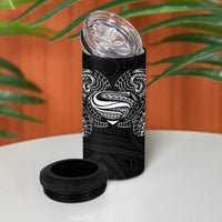 Super Samoan Traditional Tribal Art Tattoos 4 in 1 Can Cooler Tumbler Black Color - Polynesian Pride