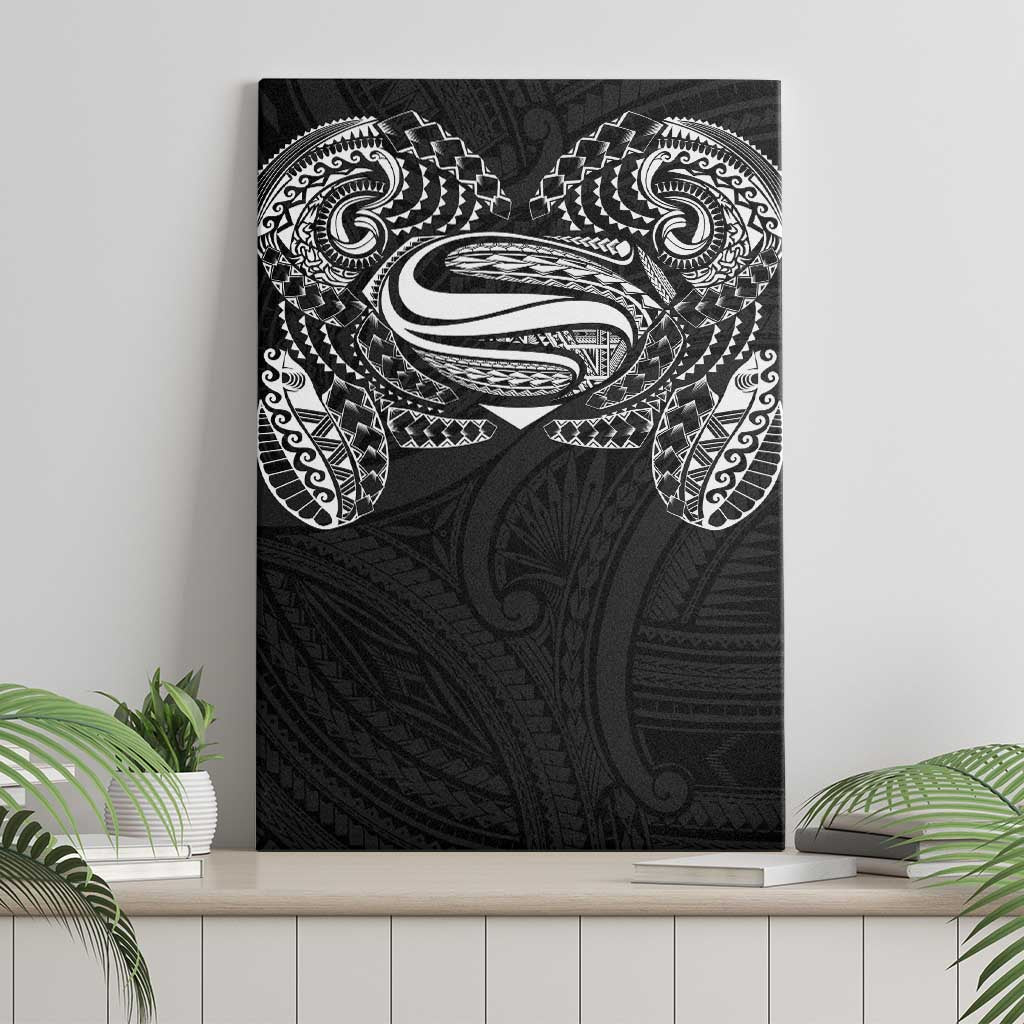 Super Samoan Traditional Tribal Art Tattoos Canvas Wall Art Black Color - Polynesian Pride