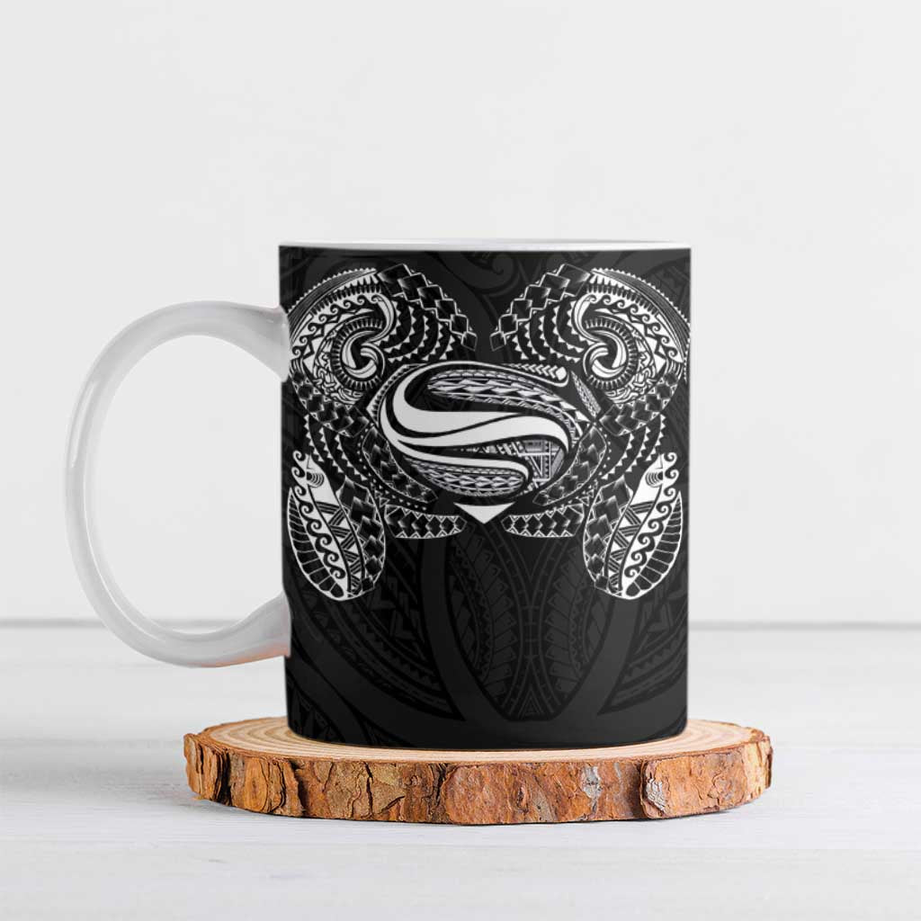 Super Samoan Traditional Tribal Art Tattoos Ceramic Mug Black Color - Polynesian Pride