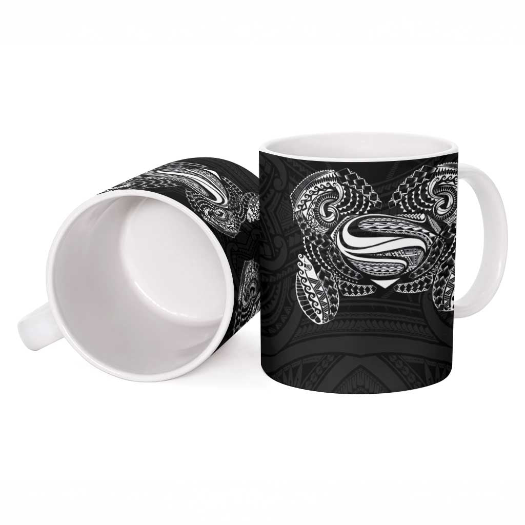 Super Samoan Traditional Tribal Art Tattoos Ceramic Mug Black Color - Polynesian Pride