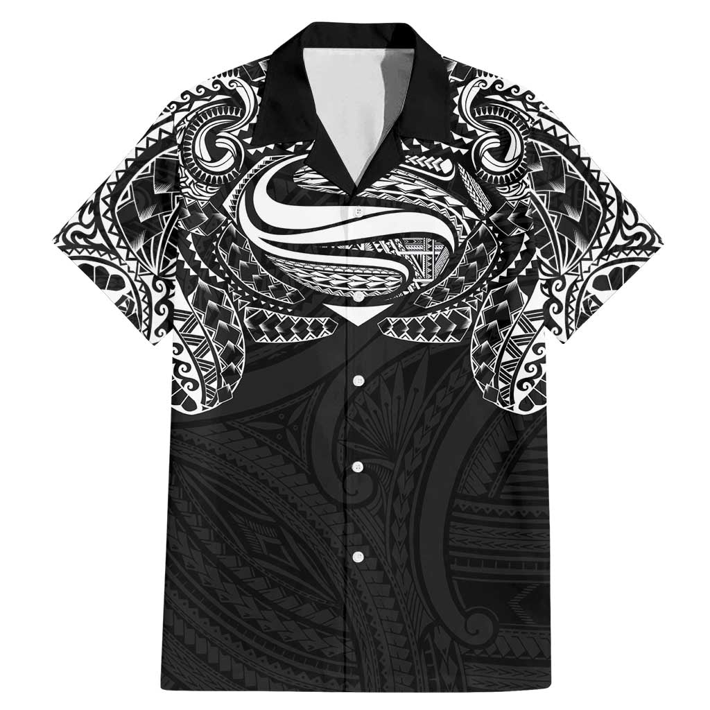 Super Samoan Traditional Tribal Art Tattoos Family Matching Mermaid Dress and Hawaiian Shirt Black Color - Polynesian Pride