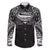 Super Samoan Traditional Tribal Art Tattoos Family Matching Puletasi and Hawaiian Shirt Black Color - Polynesian Pride