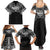 Super Samoan Traditional Tribal Art Tattoos Family Matching Summer Maxi Dress and Hawaiian Shirt Black Color - Polynesian Pride