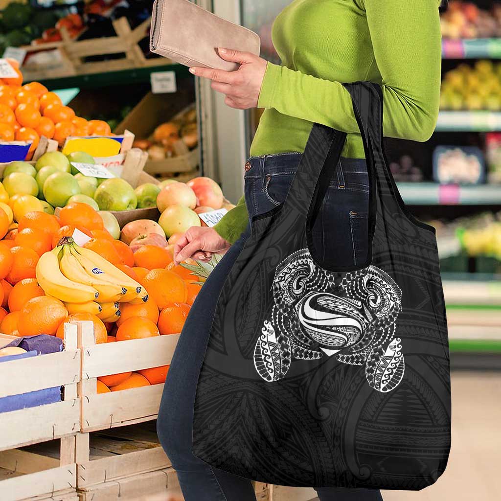 Super Samoan Traditional Tribal Art Tattoos Grocery Bag Black Color - Polynesian Pride