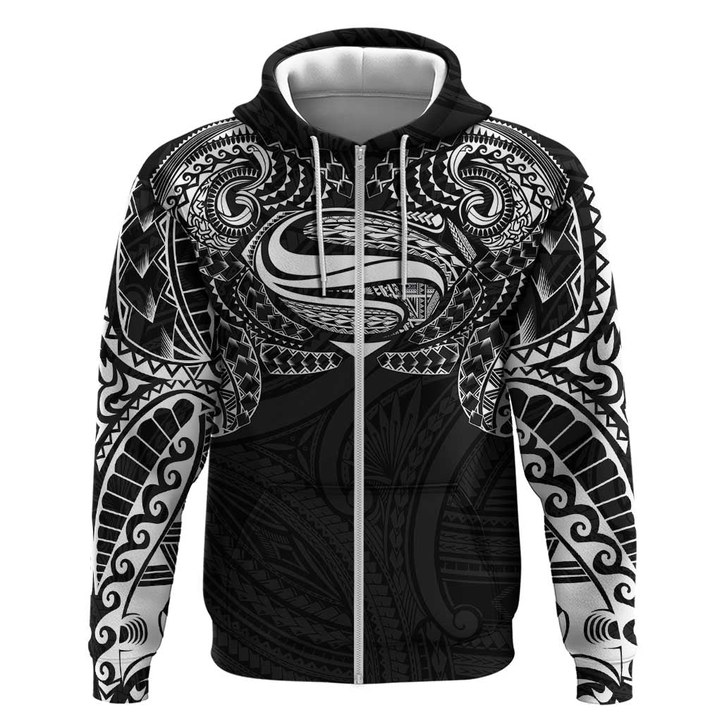 Super Samoan Traditional Tribal Art Tattoos Hoodie Black Color - Polynesian Pride
