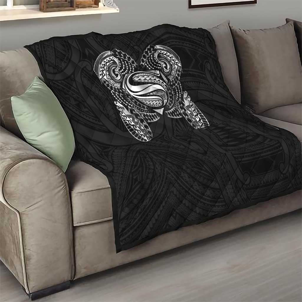 Super Samoan Traditional Tribal Art Tattoos Quilt Black Color - Polynesian Pride