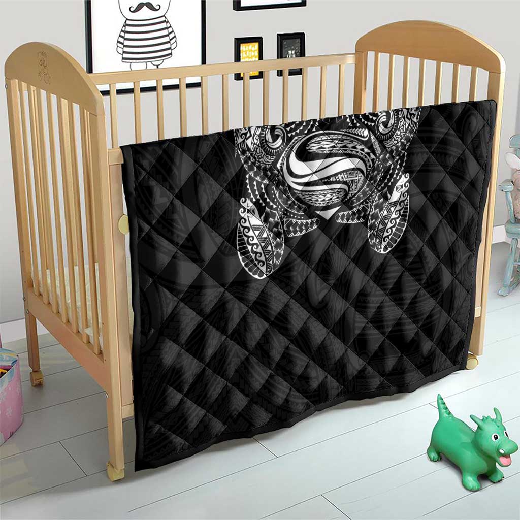 Super Samoan Traditional Tribal Art Tattoos Quilt Black Color - Polynesian Pride