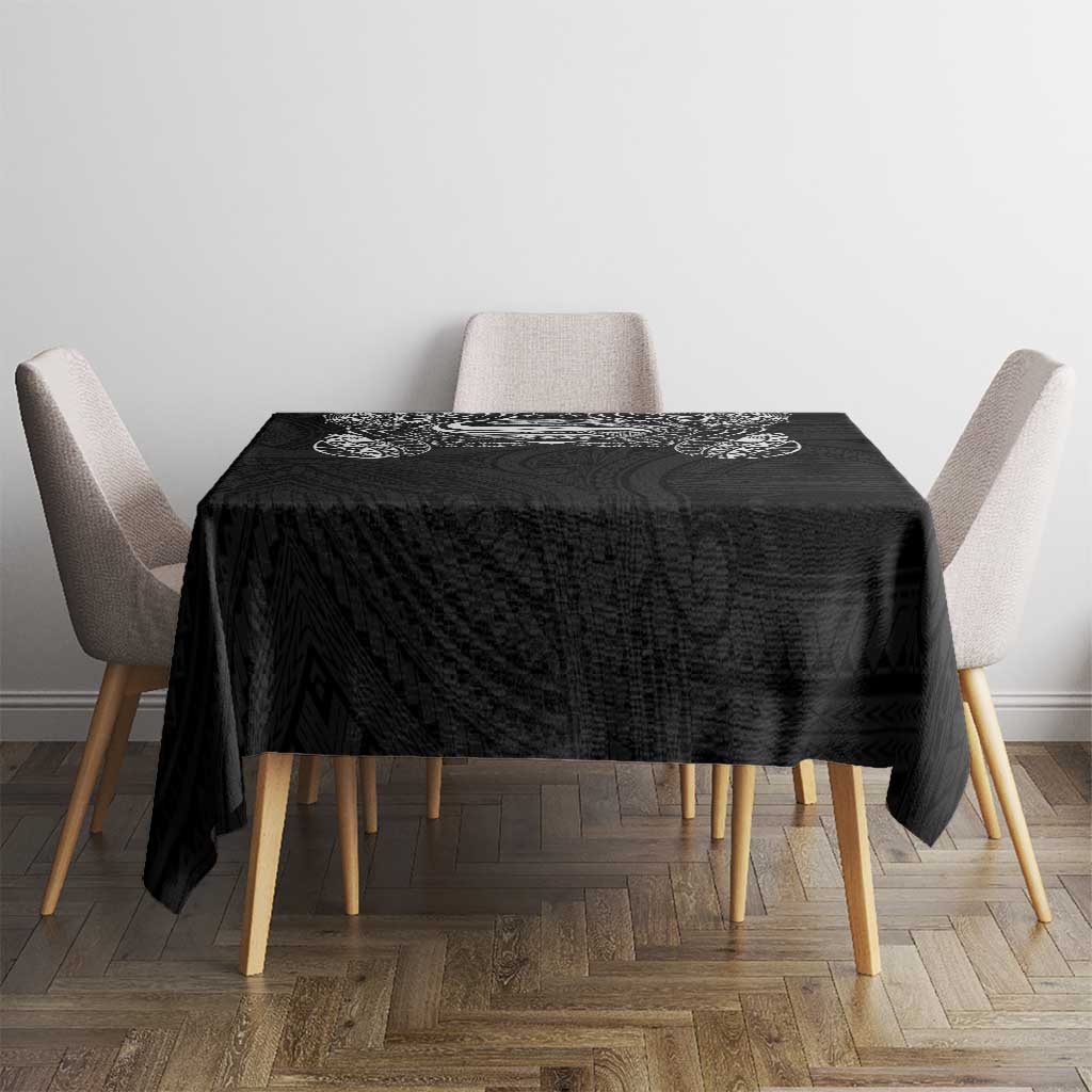 Super Samoan Traditional Tribal Art Tattoos Tablecloth Black Color - Polynesian Pride
