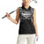 Super Samoan Traditional Tribal Art Tattoos Women Sleeveless Polo Shirt Black Color - Polynesian Pride
