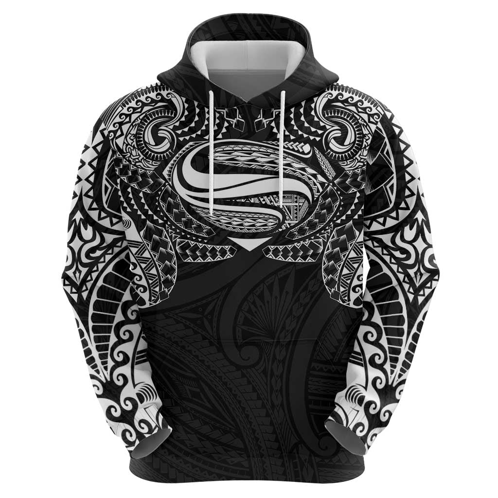 Super Samoan Traditional Tribal Art Tattoos Zip Hoodie Black Color - Polynesian Pride