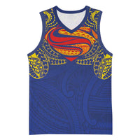 Super Samoan Traditional Tribal Art Tattoos Basketball Jersey Blue Color - Polynesian Pride