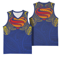 Super Samoan Traditional Tribal Art Tattoos Basketball Jersey Blue Color - Polynesian Pride