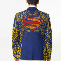 Super Samoan Traditional Tribal Art Tattoos Blazer Blue Color - Polynesian Pride