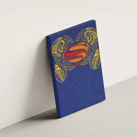 Super Samoan Traditional Tribal Art Tattoos Canvas Wall Art Blue Color - Polynesian Pride