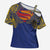 Super Samoan Traditional Tribal Art Tattoos Cross Shoulder Shirt Blue Color - Polynesian Pride
