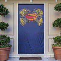 Super Samoan Traditional Tribal Art Tattoos Door Cover Blue Color - Polynesian Pride