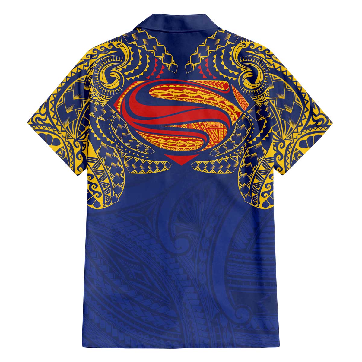 Super Samoan Traditional Tribal Art Tattoos Family Matching Off The Shoulder Long Sleeve Dress and Hawaiian Shirt Blue Color - Polynesian Pride
