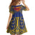 Super Samoan Traditional Tribal Art Tattoos Family Matching Off Shoulder Short Dress and Hawaiian Shirt Blue Color - Polynesian Pride