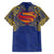 Super Samoan Traditional Tribal Art Tattoos Family Matching Off Shoulder Short Dress and Hawaiian Shirt Blue Color - Polynesian Pride