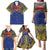 Super Samoan Traditional Tribal Art Tattoos Family Matching Puletasi and Hawaiian Shirt Blue Color - Polynesian Pride