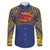 Super Samoan Traditional Tribal Art Tattoos Family Matching Puletasi and Hawaiian Shirt Blue Color - Polynesian Pride