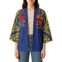Super Samoan Traditional Tribal Art Tattoos Kimono Blue Color - Polynesian Pride