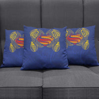 Super Samoan Traditional Tribal Art Tattoos Pillow Cover Blue Color - Polynesian Pride